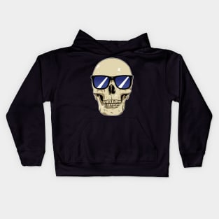 Skull Wearing Sunglasses Blue Lenses Kids Hoodie